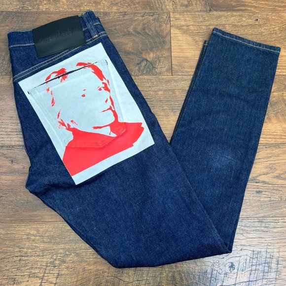 Andy Warhol x Calvin Klein Raf Simons Raw Denim Portrait Jeans Size 30x32 - Picture 1 of 9